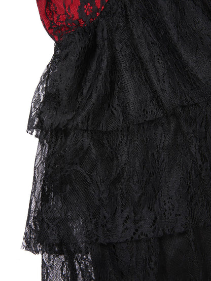 [Pre-Sale] 1930s Sweetheart Lace Puff Sleeve Sheer Fishtail Dress