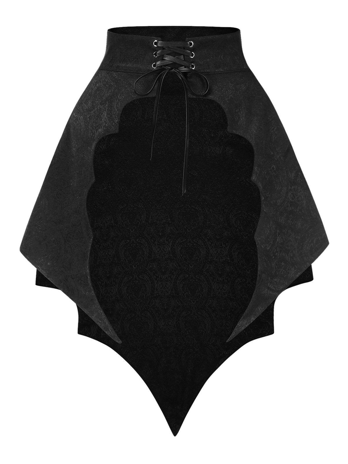 [Pre-Sale] Black 1950s Gothic Bat Jacquard High-Low Hem Cover-Up