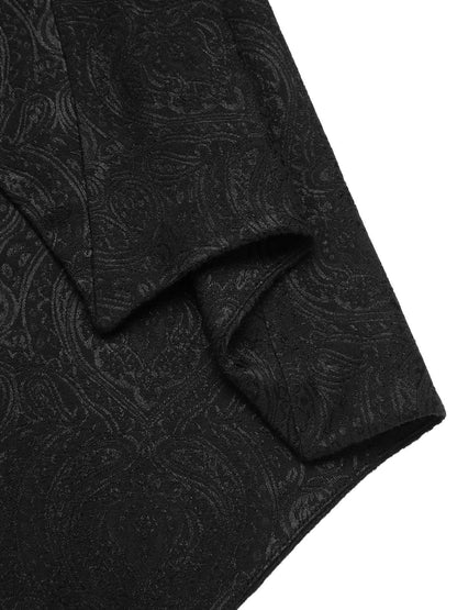 [Pre-Sale] Black 1950s Gothic Bat Jacquard High-Low Hem Cover-Up