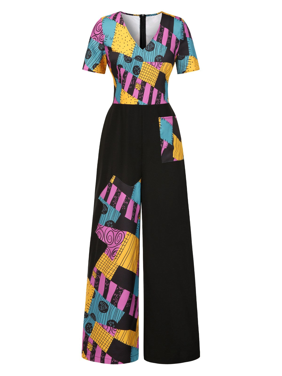 [Pre-Sale] Multicolor 1940s Nightmare Before Christmas Sally Jumpsuit
