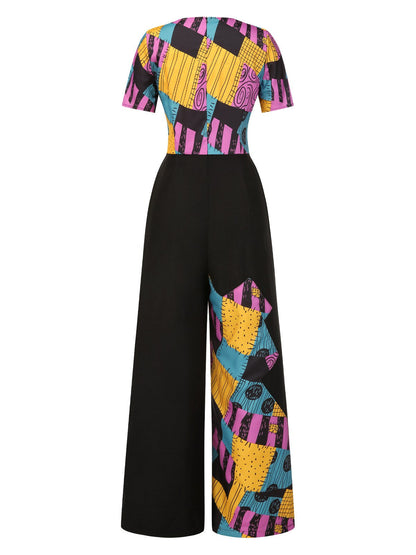 [Pre-Sale] Multicolor 1940s Nightmare Before Christmas Sally Jumpsuit