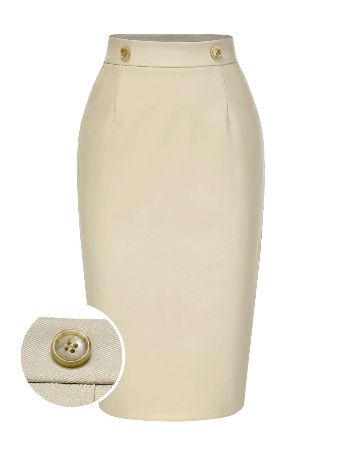 [Pre-Sale] Khaki 1980s Vintage High Waist Pencil Skirt