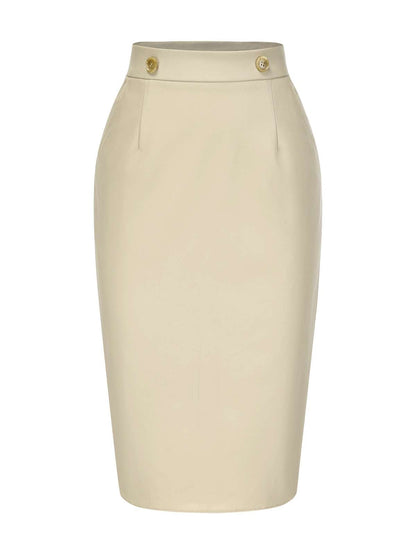 [Pre-Sale] Khaki 1980s Vintage High Waist Pencil Skirt