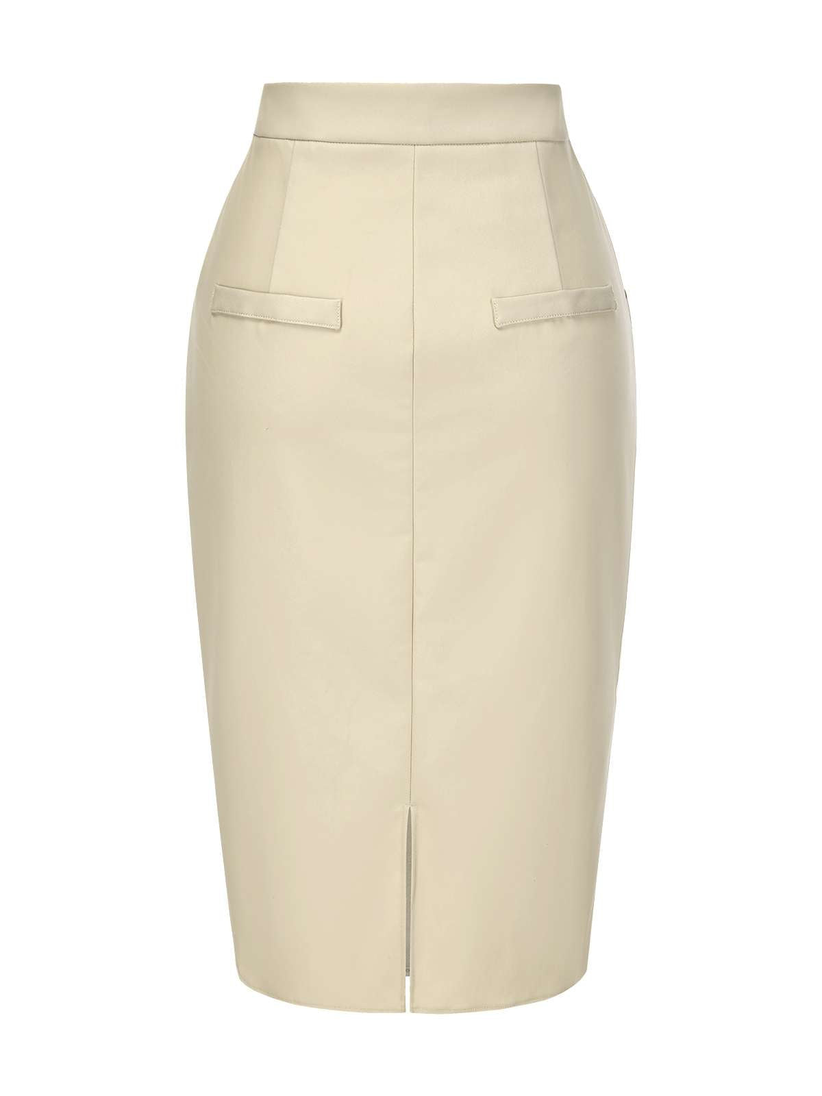[Pre-Sale] Khaki 1980s Vintage High Waist Pencil Skirt