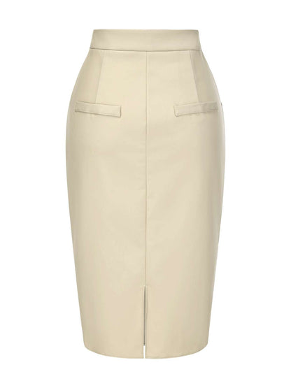 [Pre-Sale] Khaki 1980s Vintage High Waist Pencil Skirt