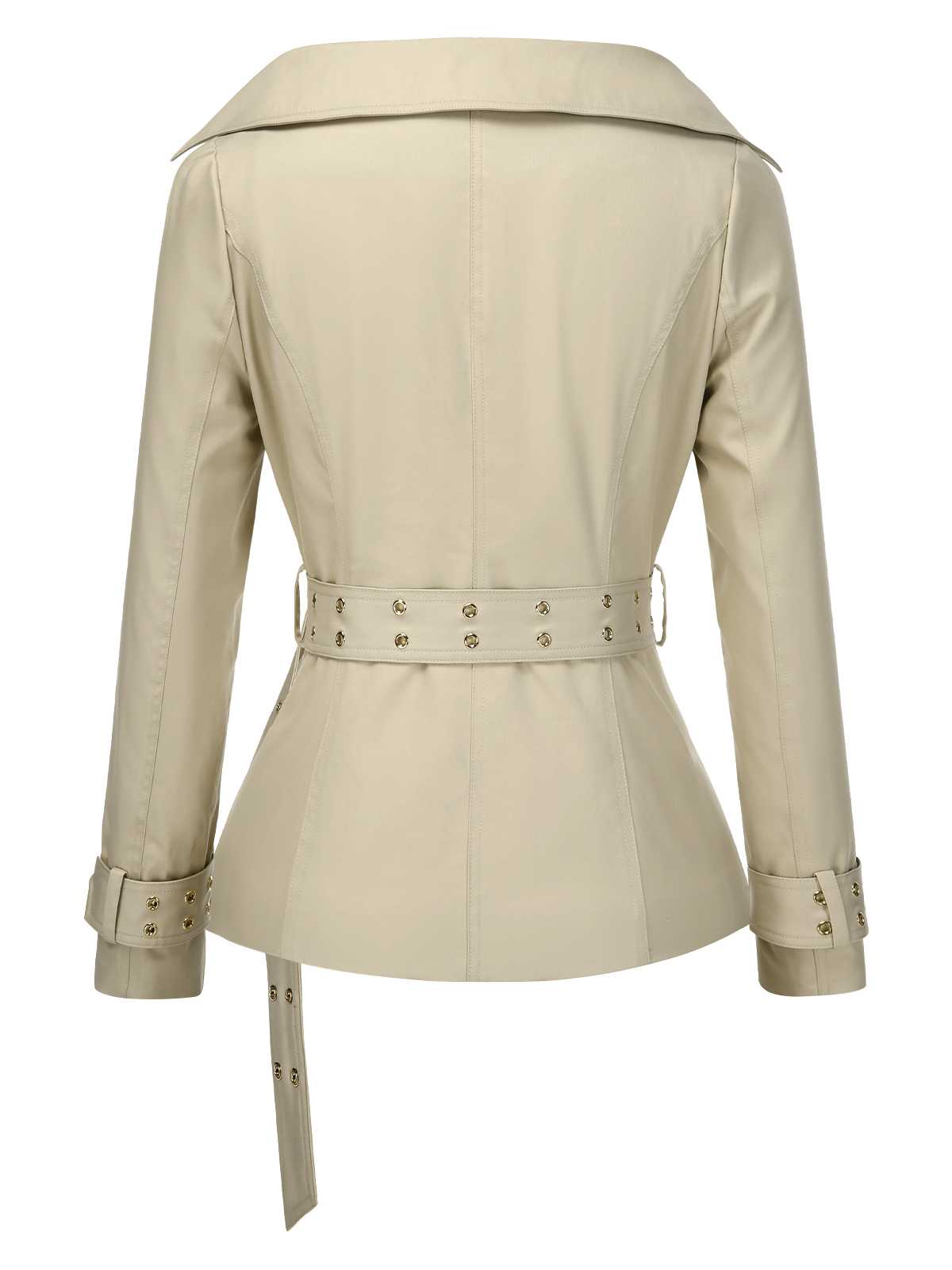 [Pre-Sale] Khaki 1980s Lapel Double-Breasted Belted Jacket