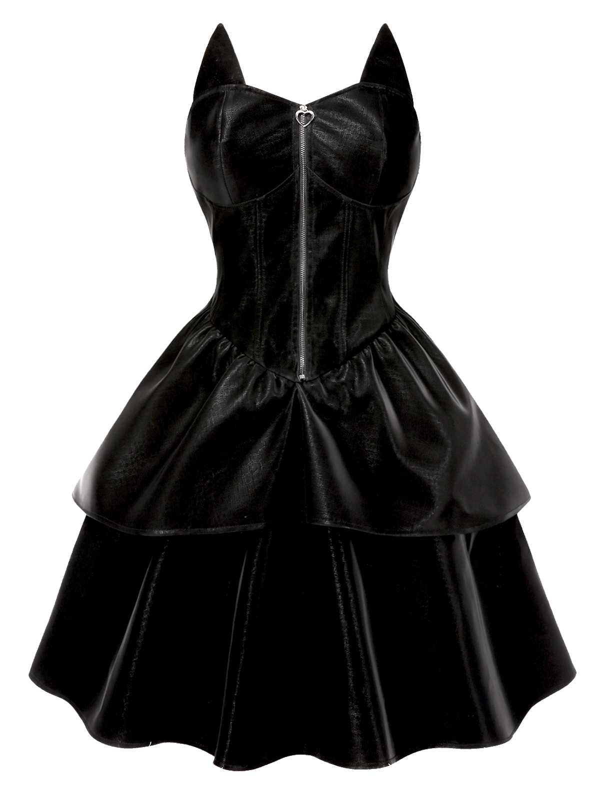 [Pre-Sale] Black 1950s Halloween Catwoman Leather Dress