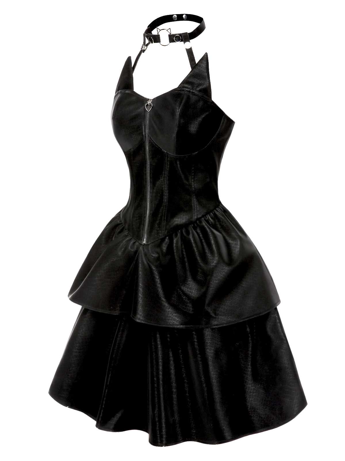 [Pre-Sale] Black 1950s Halloween Catwoman Leather Dress