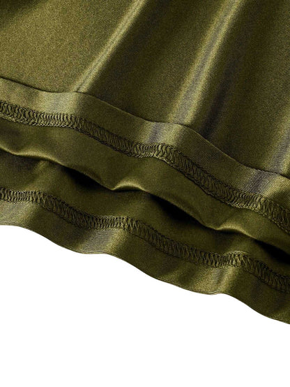 1930s Spaghetti Strap Satin Solid Dress