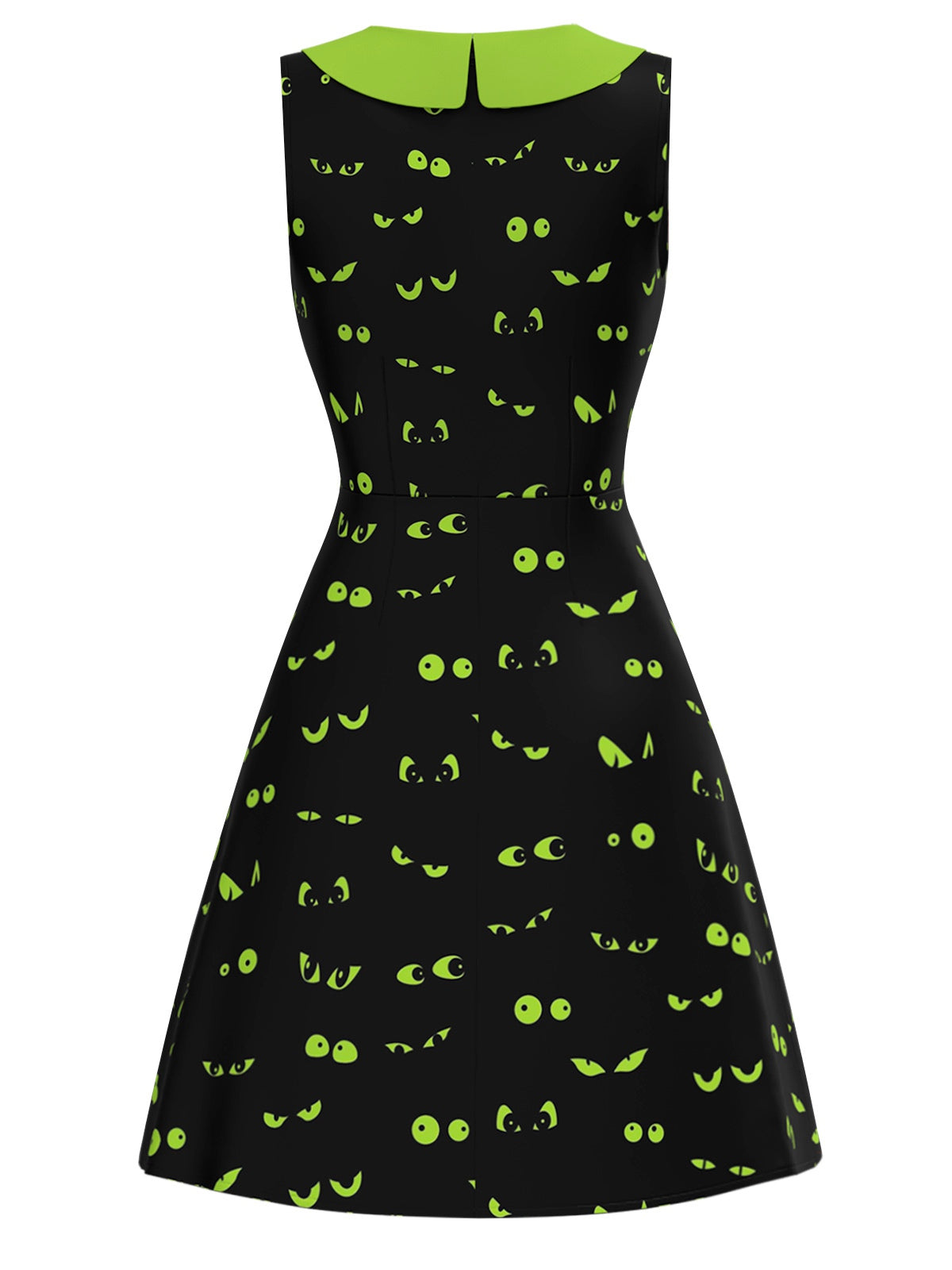[Pre-Sale] Black & Green 1960s Halloween Demon Eyes Dress