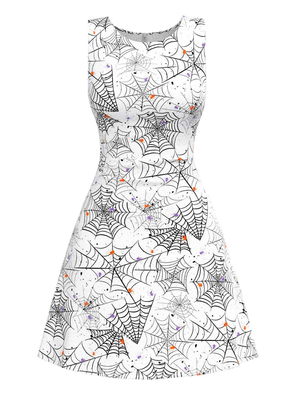 [Pre-Sale] Black & White 1960s Horror Spider Web Dress