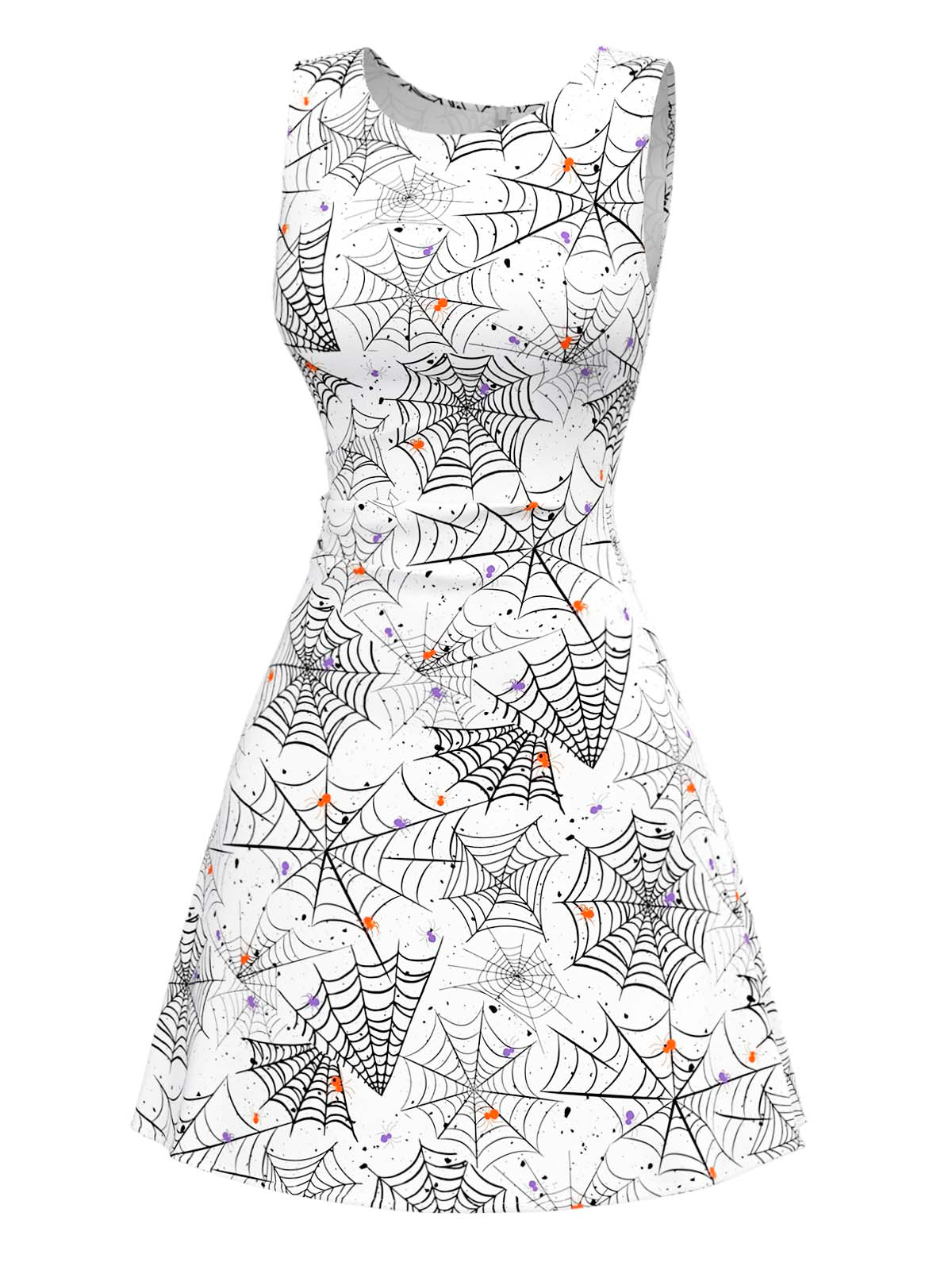 [Pre-Sale] Black & White 1960s Horror Spider Web Dress