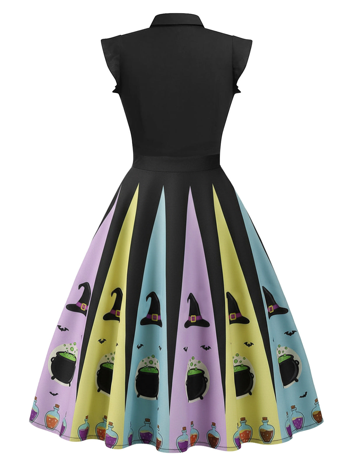 [Pre-Sale] 1950s Bowknot Halloween Witch Hat Potion Swing Dress