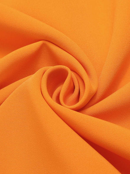Orange 1960s Crew Bowknot Sleeveless Dress