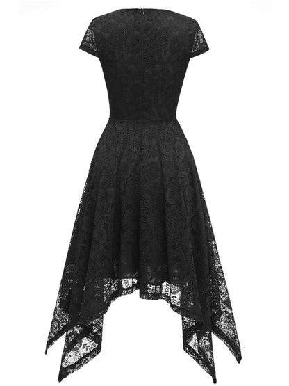 1940s Solid Irregular Hem Dress