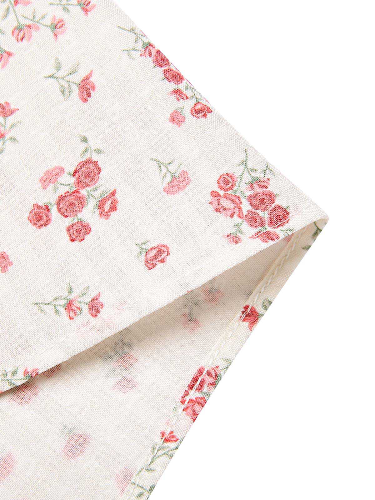 Red 1950s Countryside Floral Plaid Halter Dress