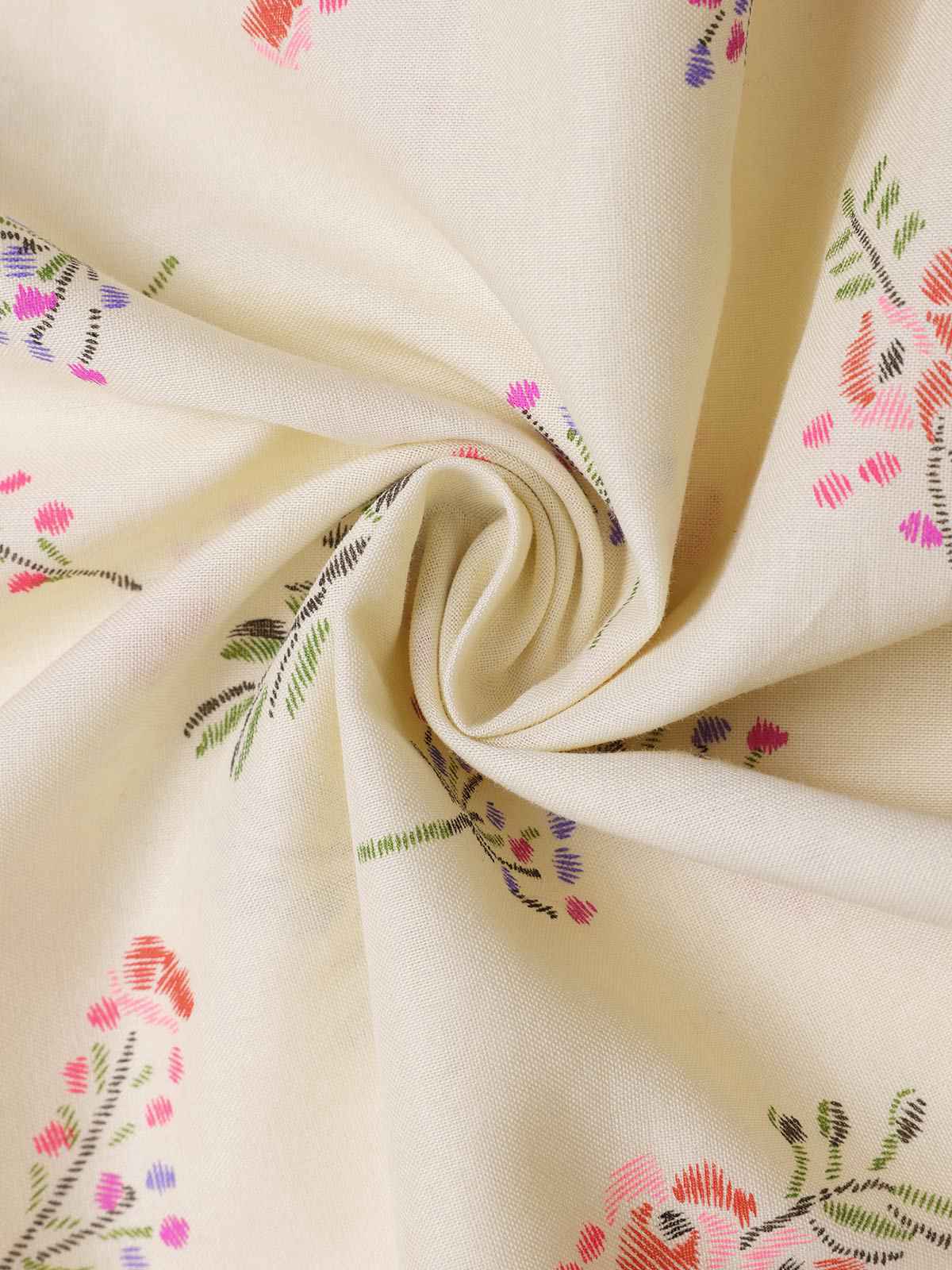 Pure Cotton Blue 1940s Puff Sleeves Floral Dress