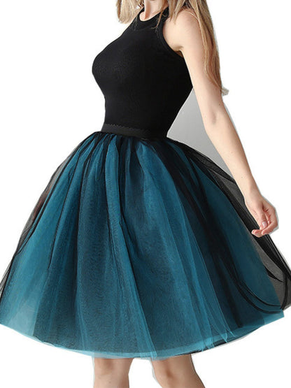 Gradient 1950s Ribbon Belt Mesh Underskirt Petticoat