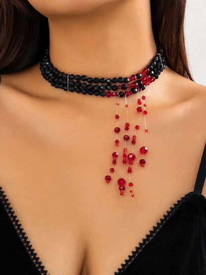 Halloween Gothic Crystal Blood Drop Necklace