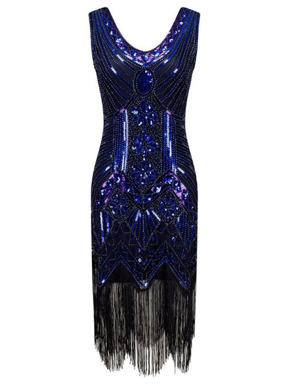 1920s Beaded Fringed Flapper Dresses