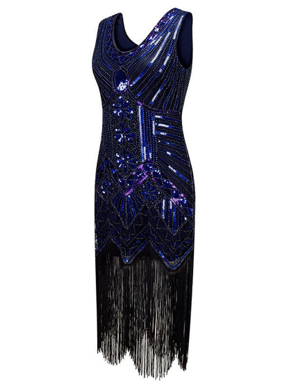 1920s Beaded Fringed Flapper Dresses