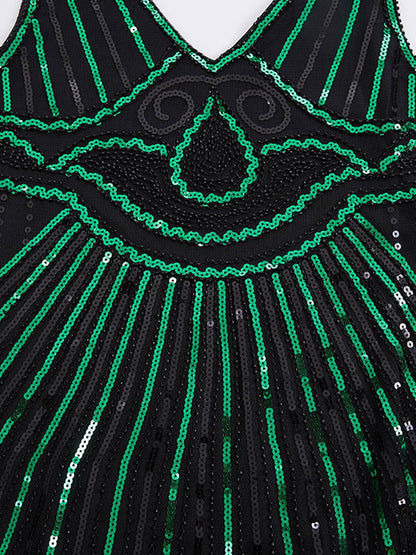 Green 1920s Sequin Flapper Gatsby Dress