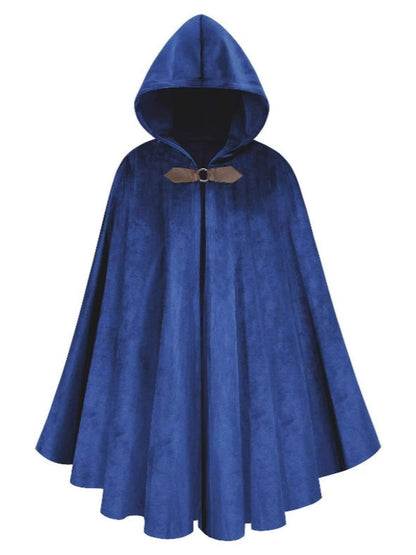 1940s Halloween Medieval Faux-Suede Cloak