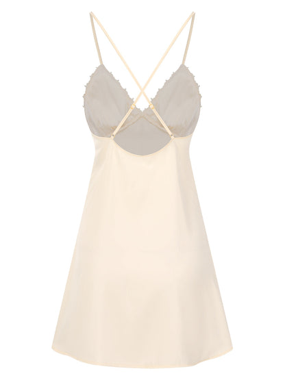 2PCS Apricot 1950s Floral Straps Slit Nightgown & Robe