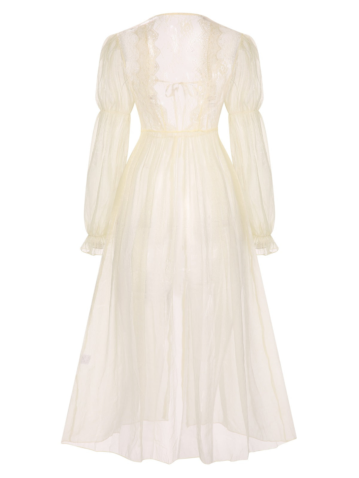 2PCS Apricot 1950s Floral Straps Slit Nightgown & Robe