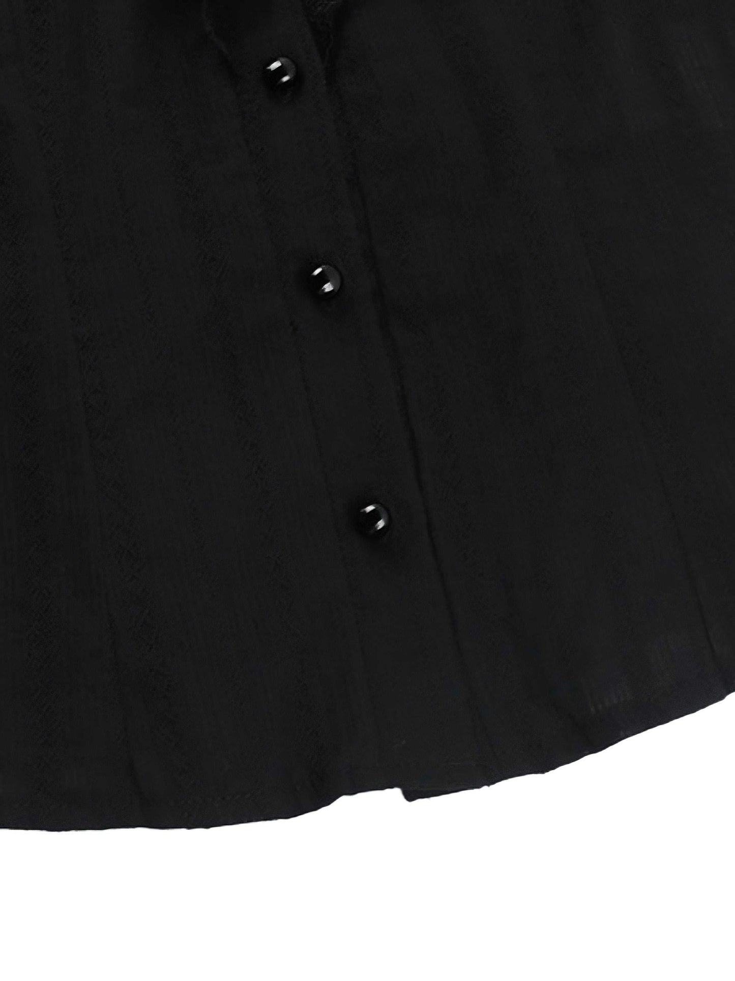Black 1980s Gothic Pure Cotton Ruffled Blouse